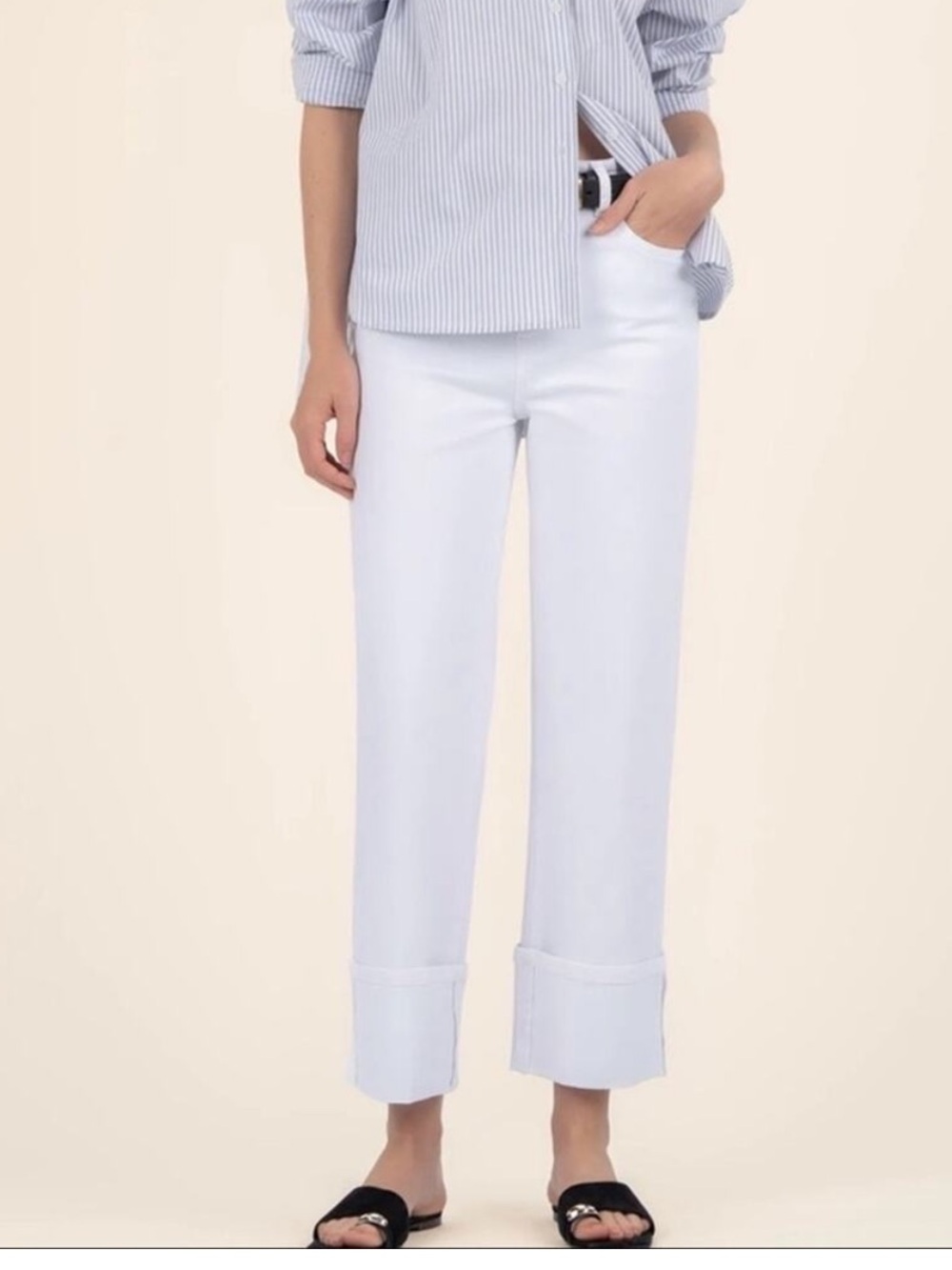 Kut from the Kloth White Denim CUFF  Pants